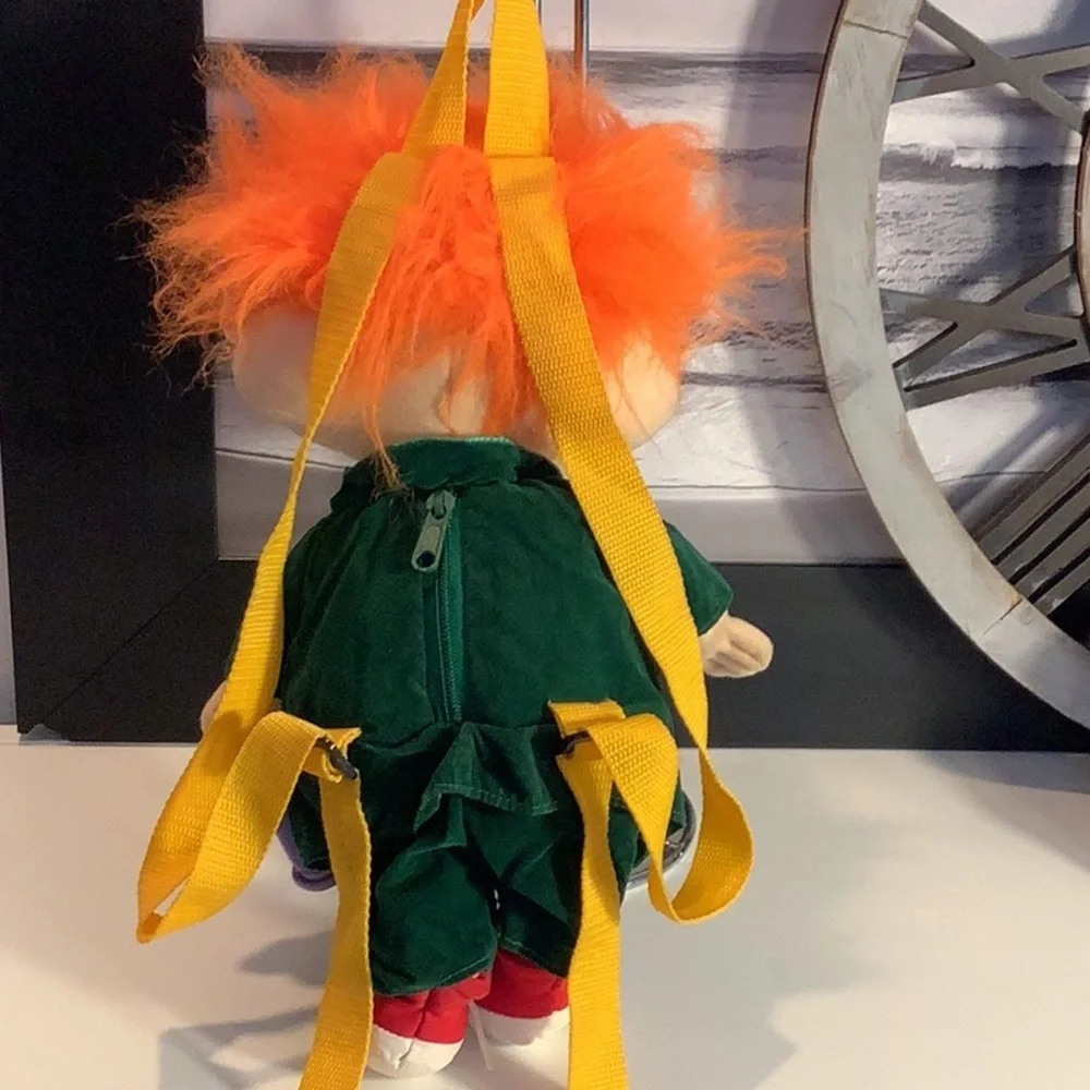 Vintage 90’s Nickelodeon Chuckie Finster  Rugrats Plush Green Tuxedo Backpack